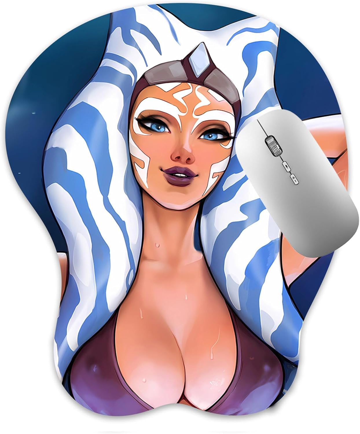 Oppai Mouse Pad 3D Mousepad Anime Manga Breast Gaming Wrist Rest Boob pad Anti-Slip Mouse Mat (tanoo)
