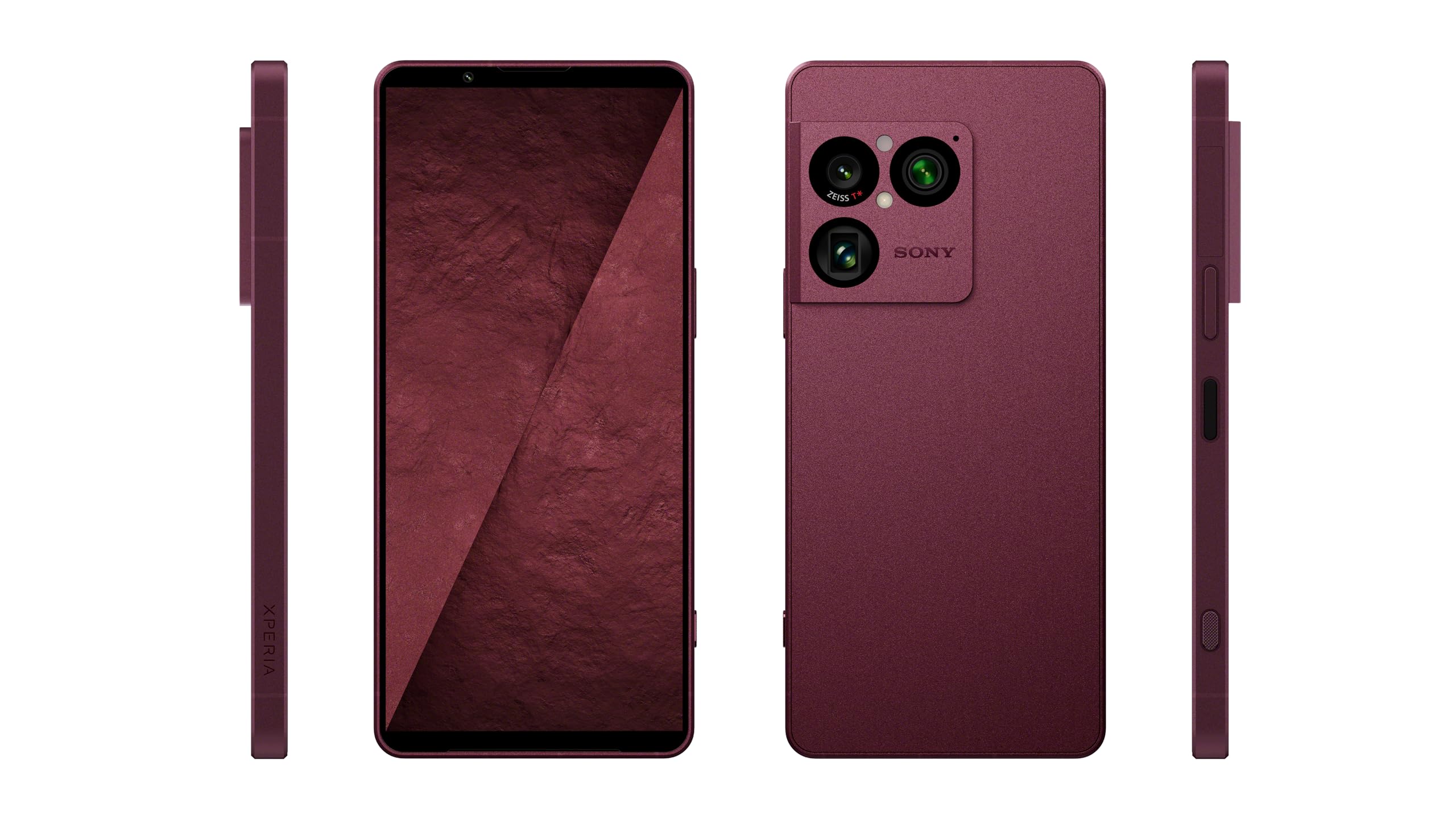 Sony Xperia 1 VIII - 6,5" 19,5:9 FHD+ HDR OLED 120Hz, Dreifach-Kamera mit neuem Teleobjektiv, Xperia AI, Akku für 2 Tage, 3,5mm Audio, Dual SIM, Granat-Rot