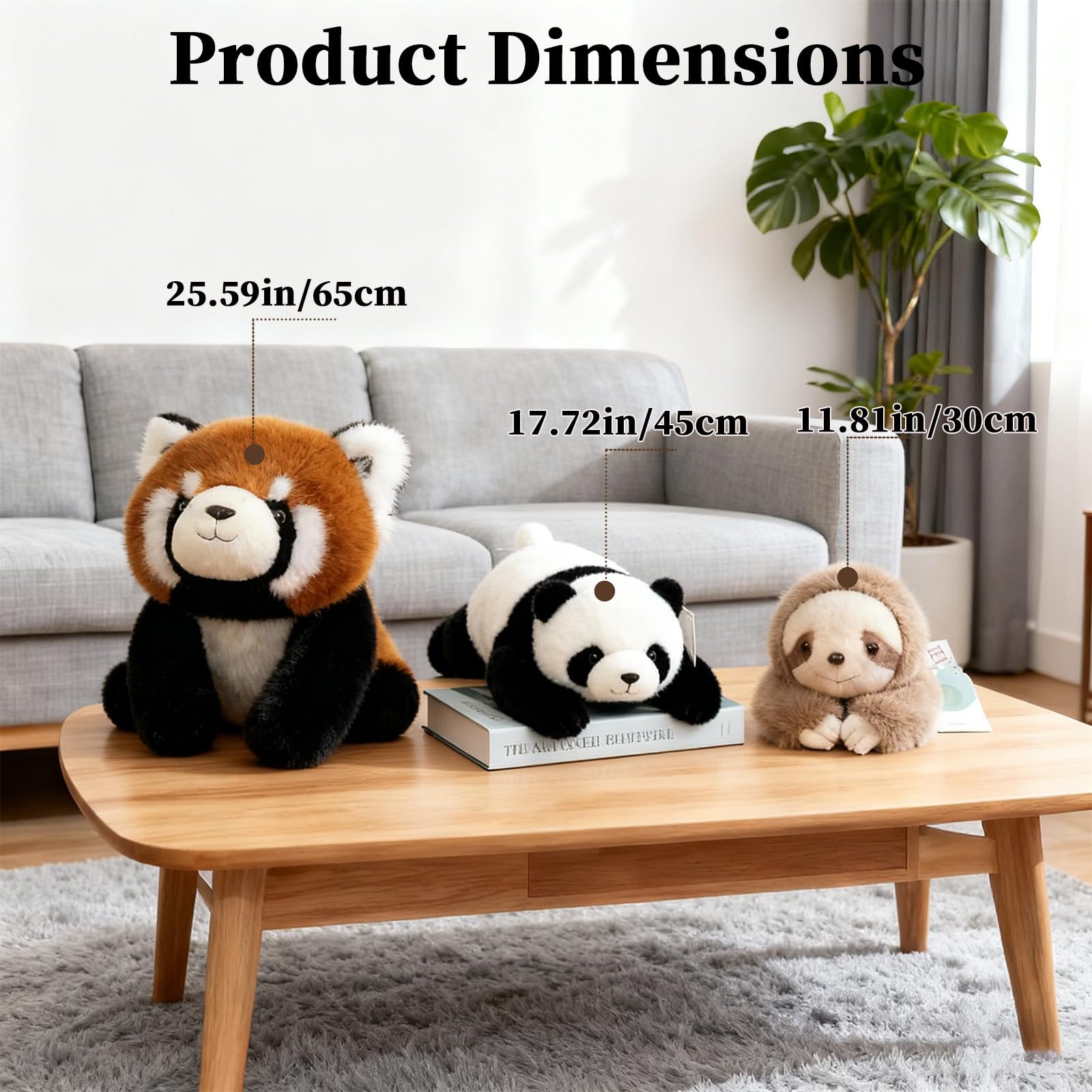 Animale di peluche ponderato, Orsacchiotto ponderato, Animali di peluche ponderati per adulti, Morbido peluche abbracciabile cuscino Panda Teddy Dinosaur