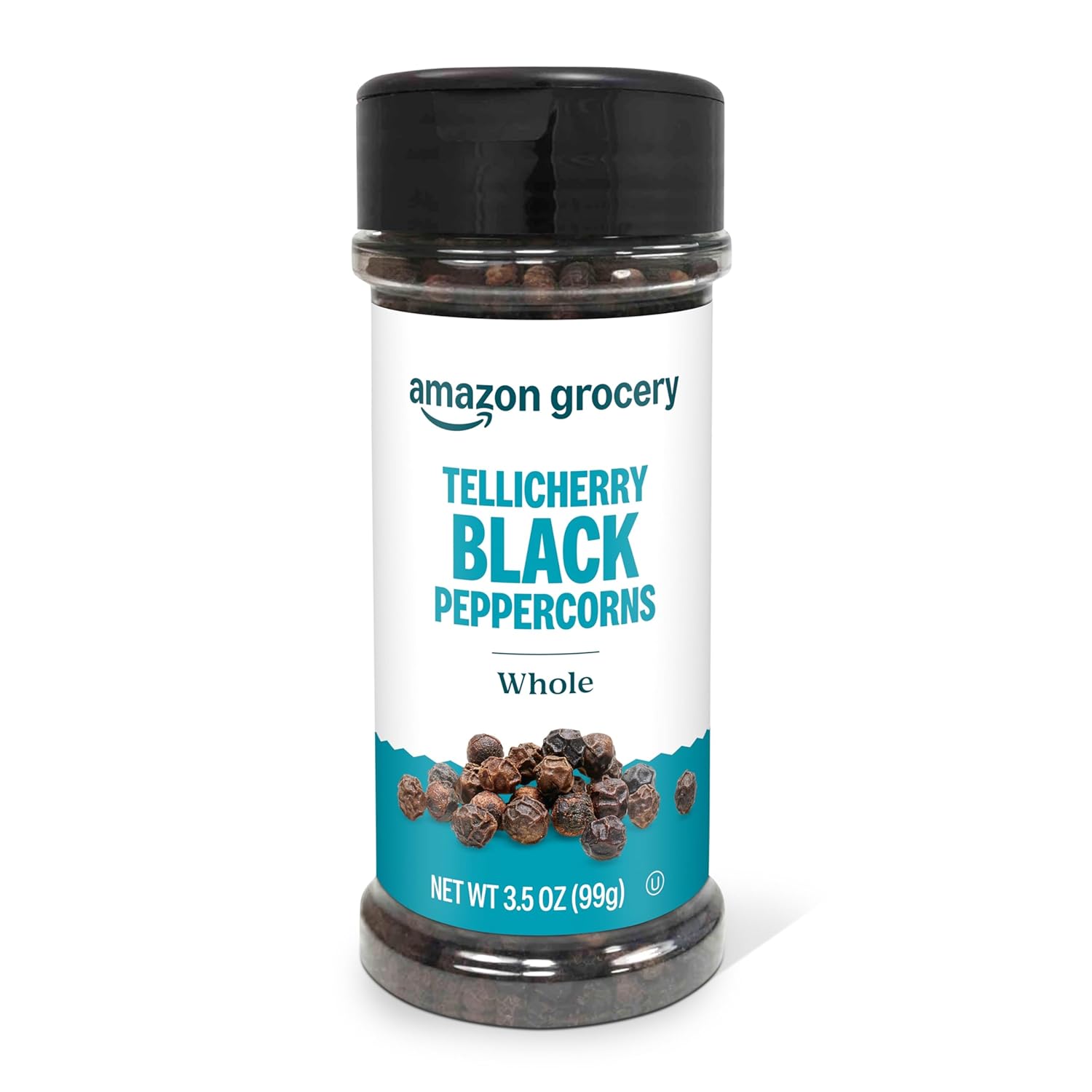 Amazon Grocery, Tellicherry Whole Black Peppercorns, 3.5 Oz (Pack of 5)