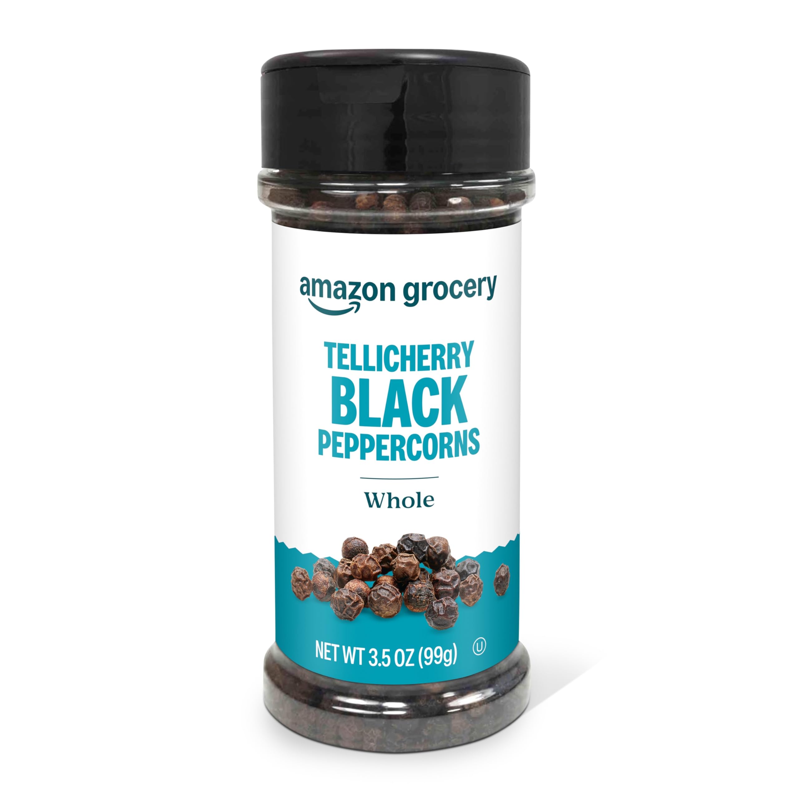 Amazon Grocery, Tellicherry Whole Black Peppercorns, 3.5 Oz (Previously Happy Belly, Packaging May Vary)