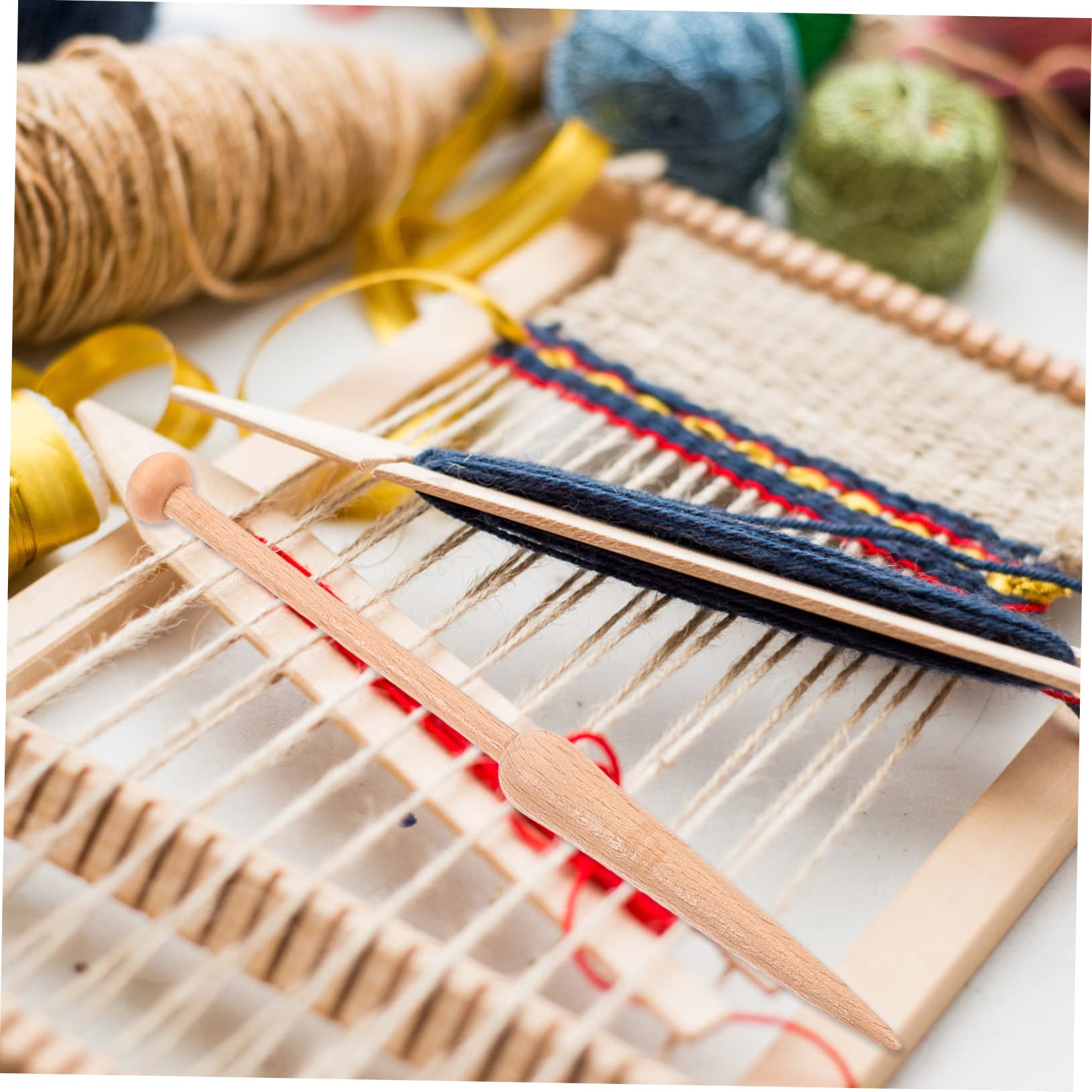 Operitacx 3 Sätze Gewebtes Shuttle-Set Stickerei-Kits Webnadeln mit Schiffchen Werkzeug zum Weben von Wandteppichen Webset Webstuhl bastel Set für Kinder basteln Set Holzwebkamm Häkelnadel