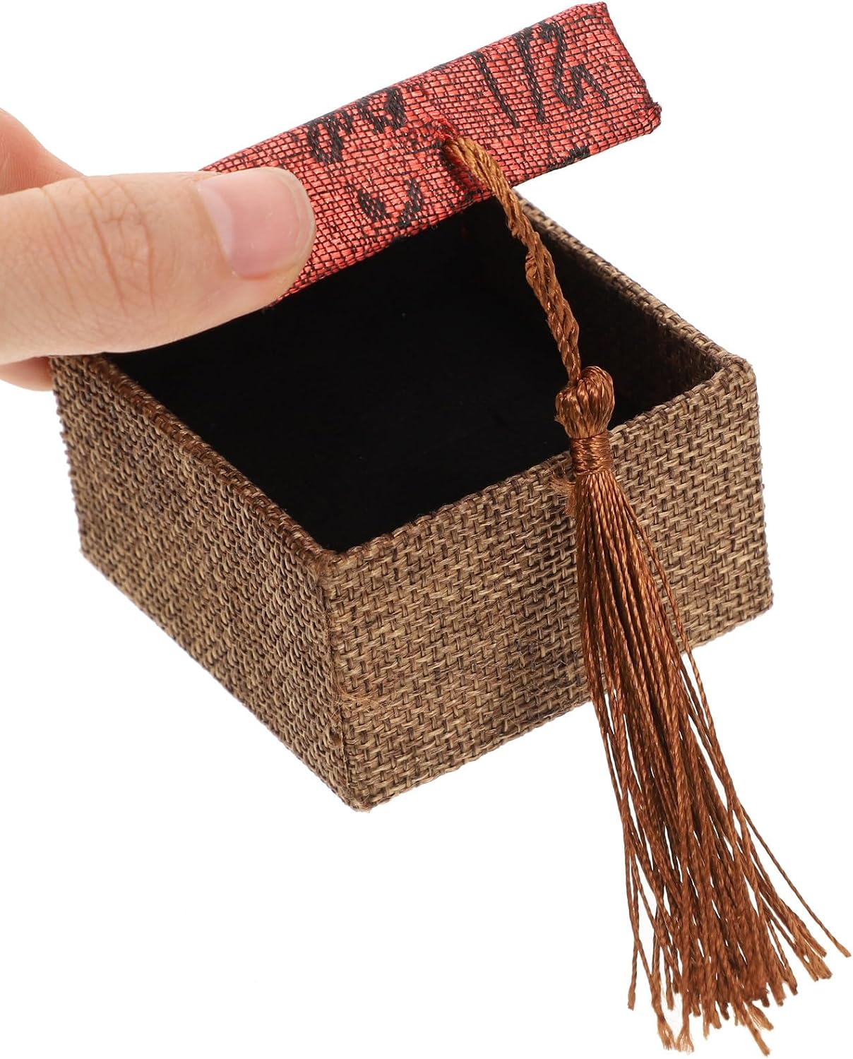 SECFOU 4pcs Vintage Cloth Jewelry Box Set with Protective Lid image 4