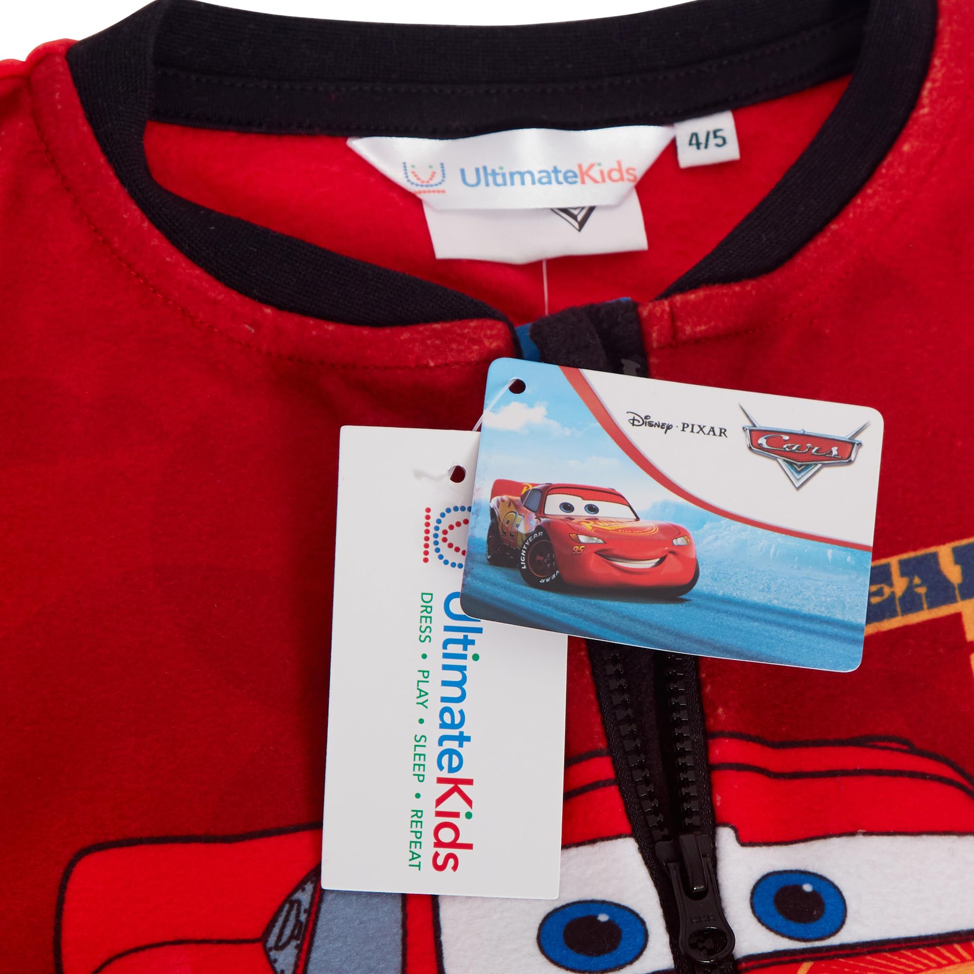 Disney Samochody Onesie For Kids Polar All In One Boys Lightning McQueen Piżama Mater Sleepsuit Pjs