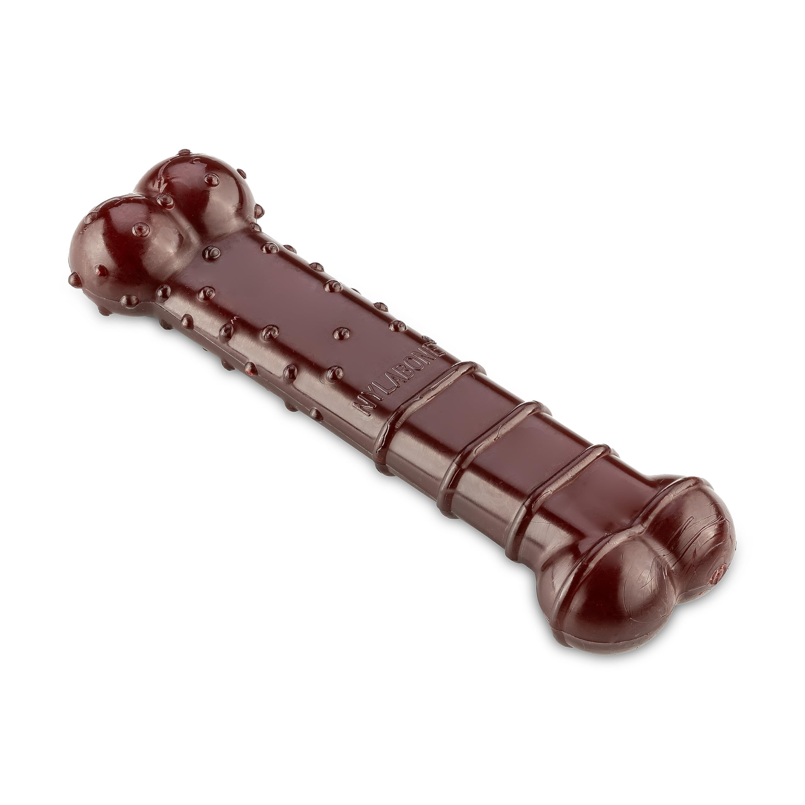 Nylabone, Basted Blast, bardzo silny efekt żucia, zabawka dla psa z nylonu, kształt kości, trwała kość do żucia, smak: boczek i steki, średni, dla psów do 16 kg