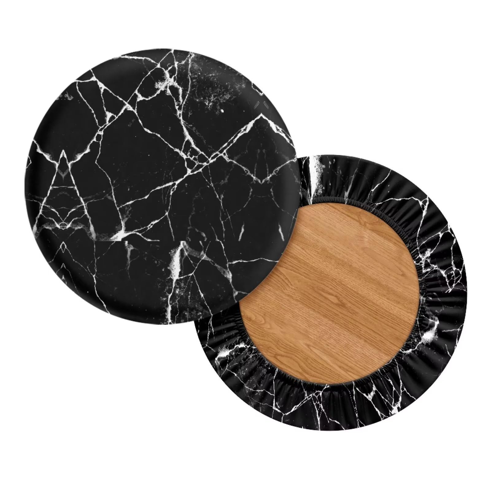 HuaLiSiJi Stoelhoes Voor Stoelen Rond Luxe Stof, Diameter 36-50cm, Ronde Rekbare Rimpel Gratis Wasbaar Stofdicht (1, Wit