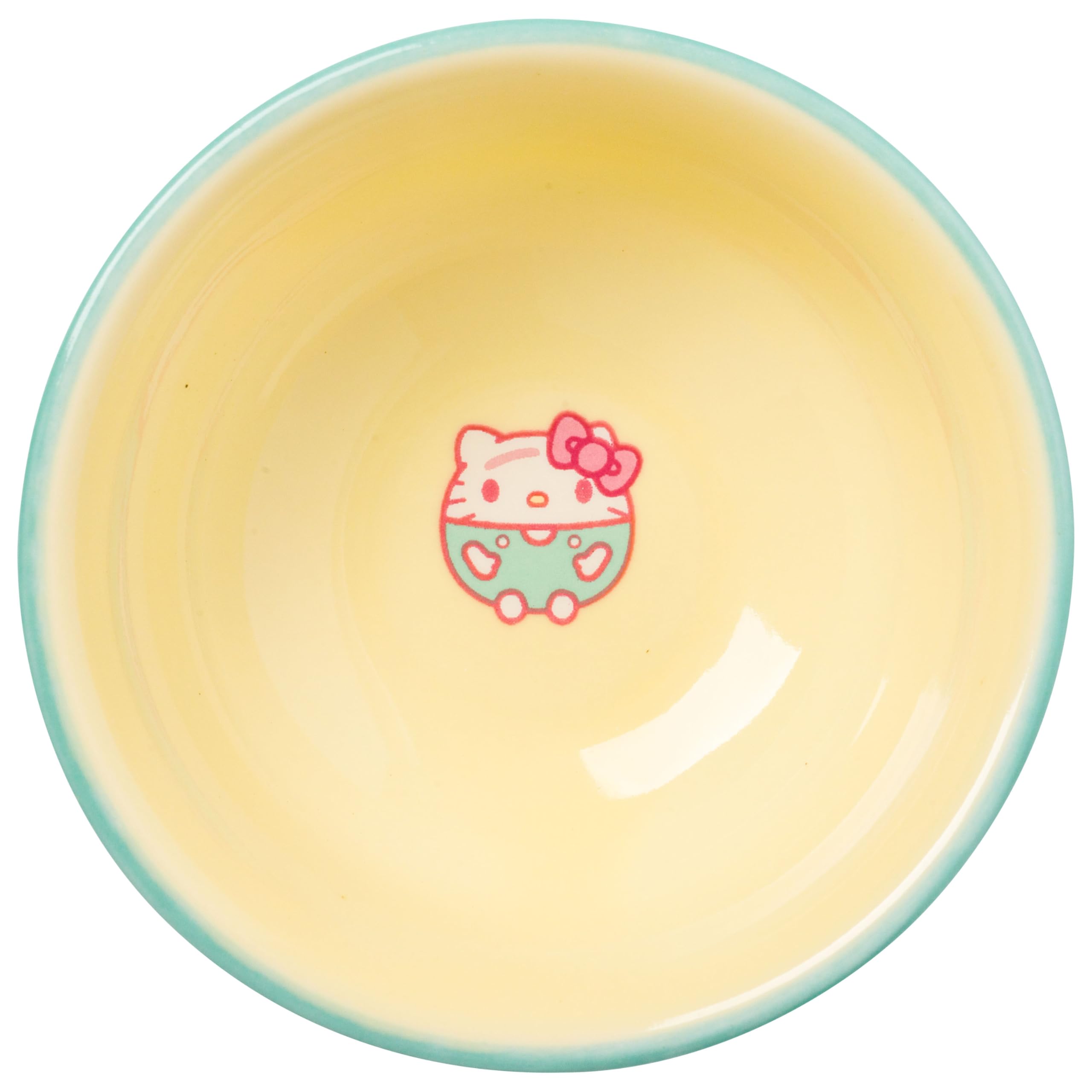 Silver Buffalo Sanrio Kawaii Ceramic Sushi Set with Dipping Sauce Dish and Matching Chopsticks: Mini Hello Kitty Pastel