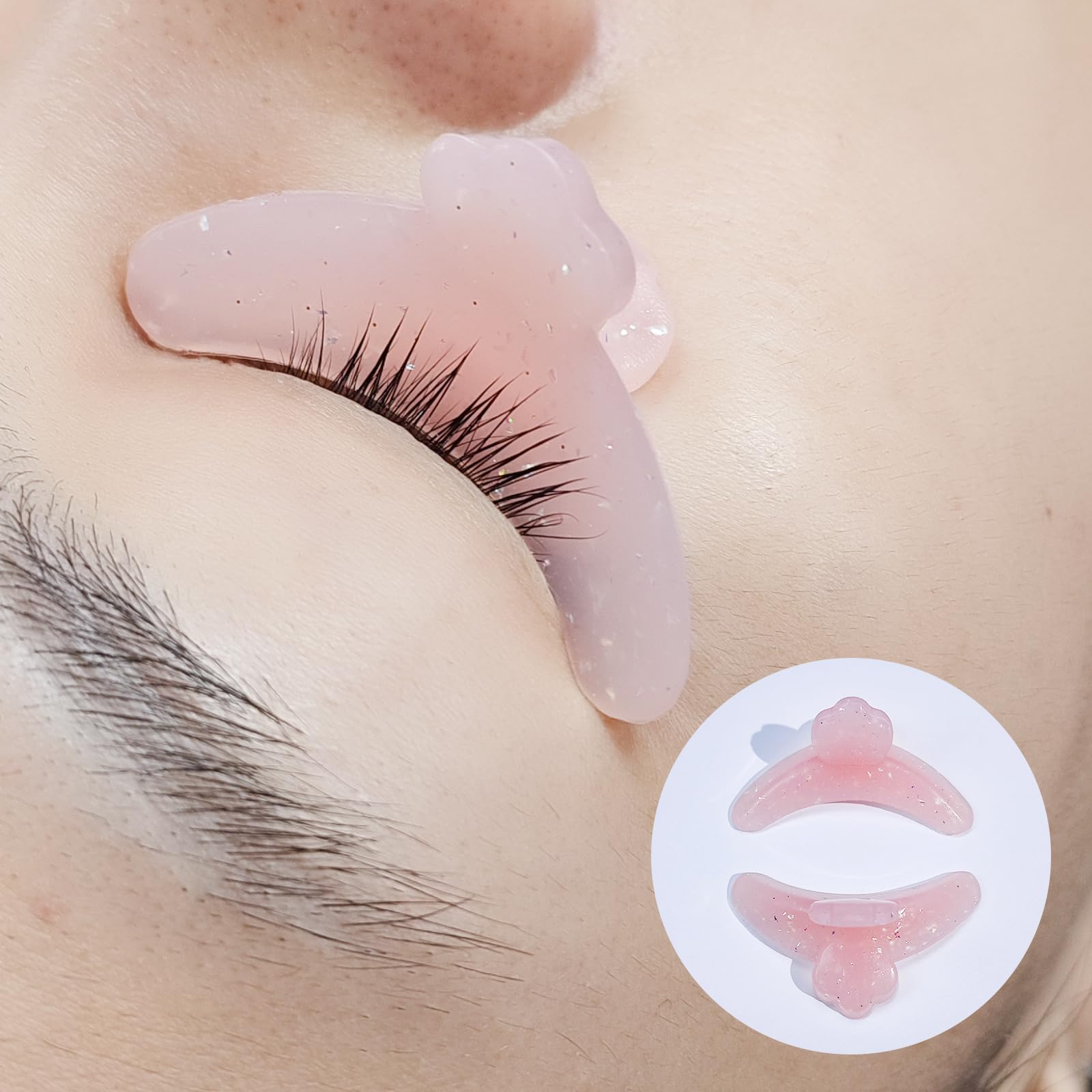 PERMANIA Lash Revise Pad, Eyelash Fix Shields Reusable Lash Separator Palette Silicone Plate Lash Lift Tool (Pink)