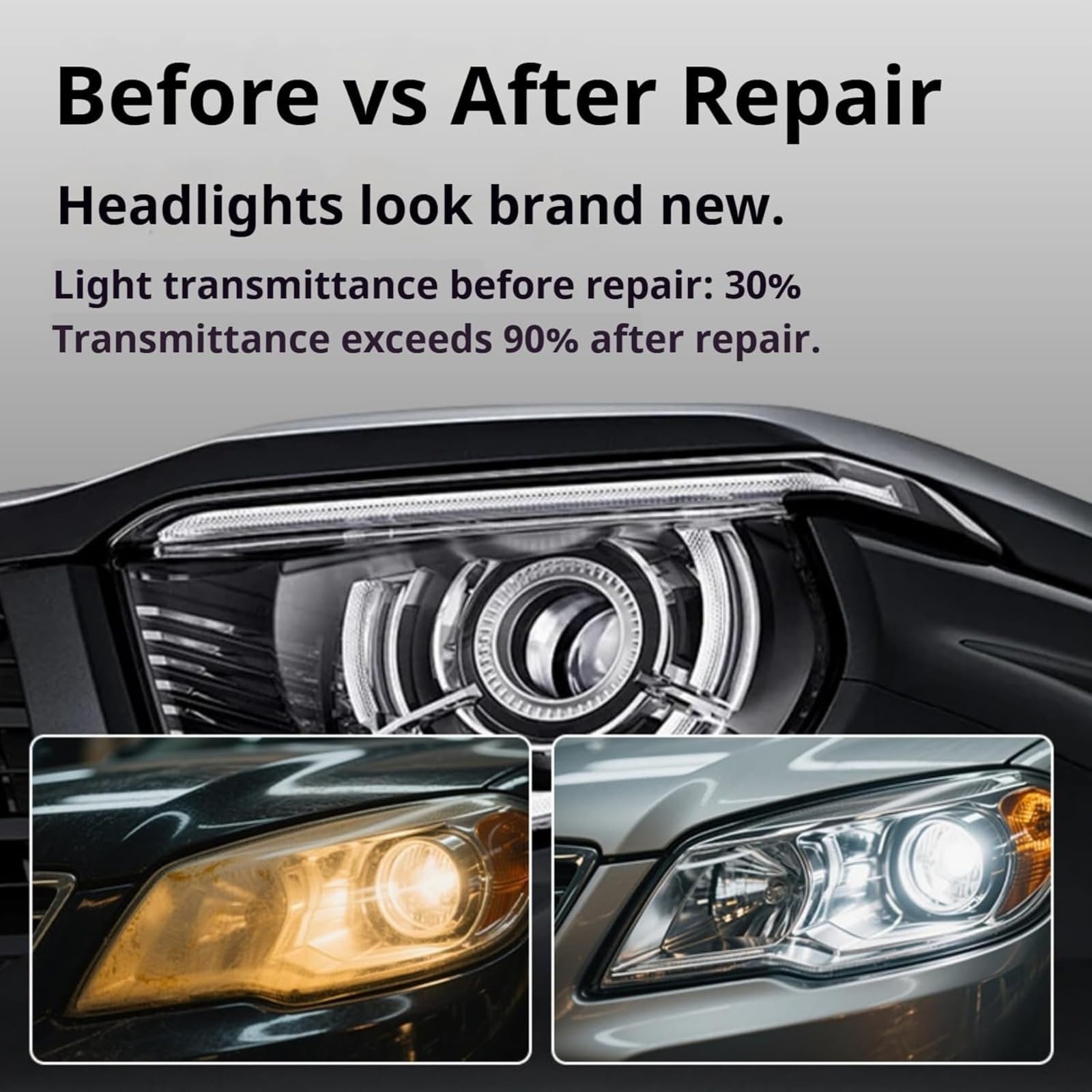 Générique Car Headlight Renovator Spray, Car Headlight Polish Kit, Opaque Car Headlight Cleaner for Yellowing, Blurring and Scratches and Scratches