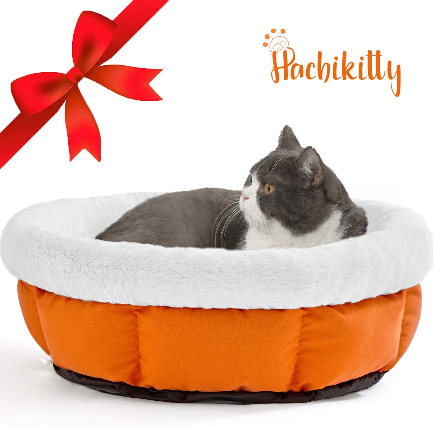 HACHIKITTY Cog Bed Machine Washable Large, Cat Beds Indoor Cats Medium, Cat Sleep Beds Large Size
