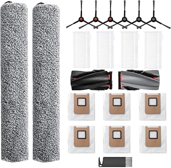 Replacement Parts for Eufy C28 Omni Robot Vacuum Cleaner Accessories, 1 Roller Brush, 2 Roller Mop, 4 Filter, 6 Side Brush, 6 Dust Bag