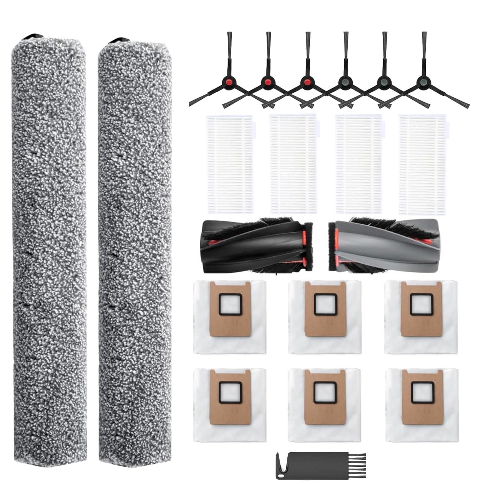 Replacement Parts for Eufy C28 Robot Vacuum Cleaner Accessories, 1 Roller Brush, 2 Roller Mop, 4 Filter, 6 Side Brush, 6 Dust Bag — image 1