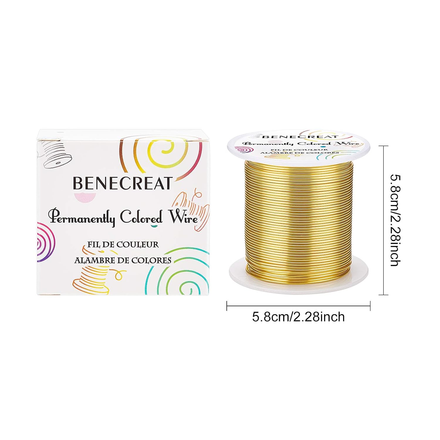 BENECREAT 18 Gauge 32 Yards Gold Jewelry Wire - Tarnish Resistant Beading & Wrapping Wire for DIY Craft Making