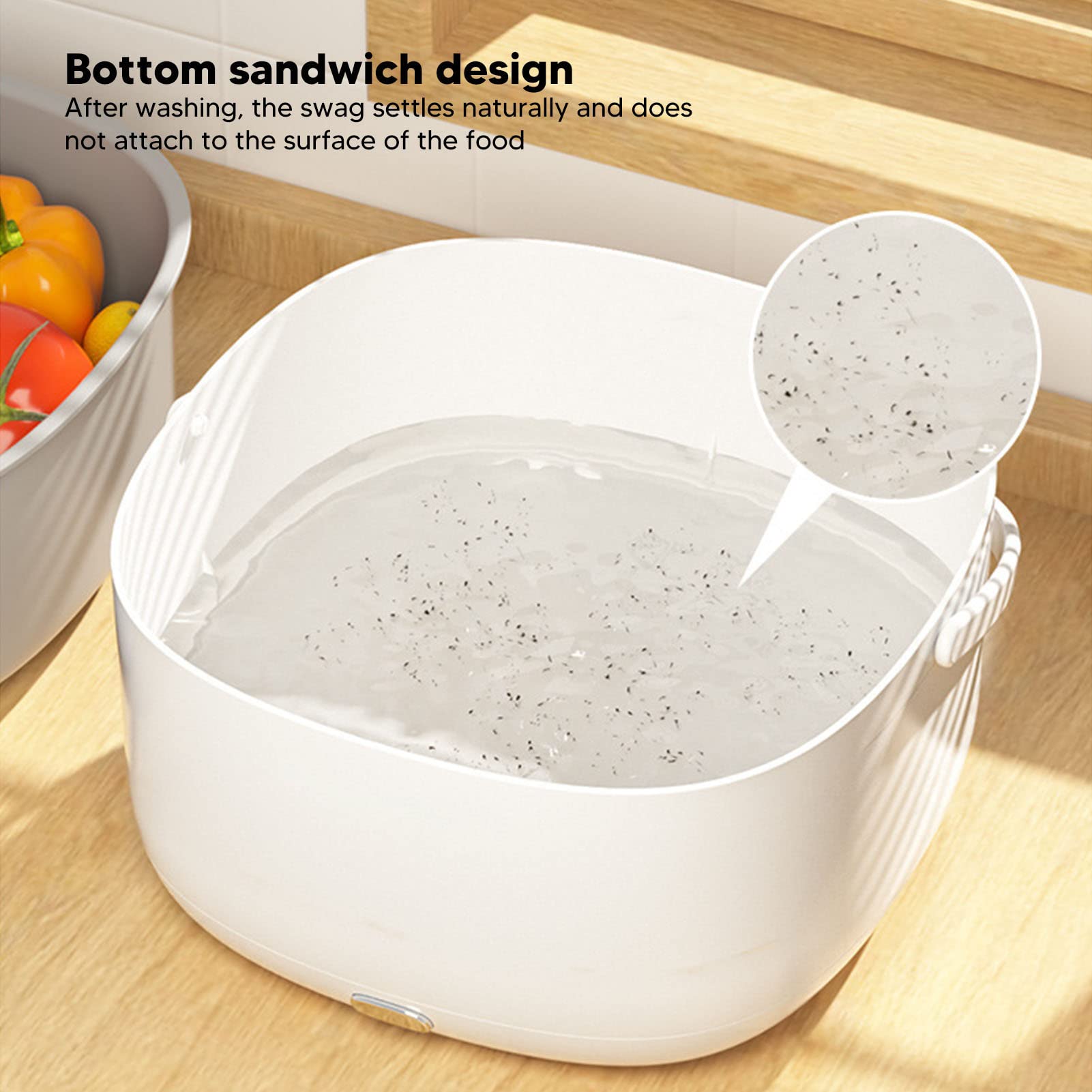 Purificador de Frutas y Verduras, Máquina de Limpieza de Frutas y Verduras Dispositivo de Limpieza de Frutas y Verduras de 360 ​​grados para Uso Doméstico