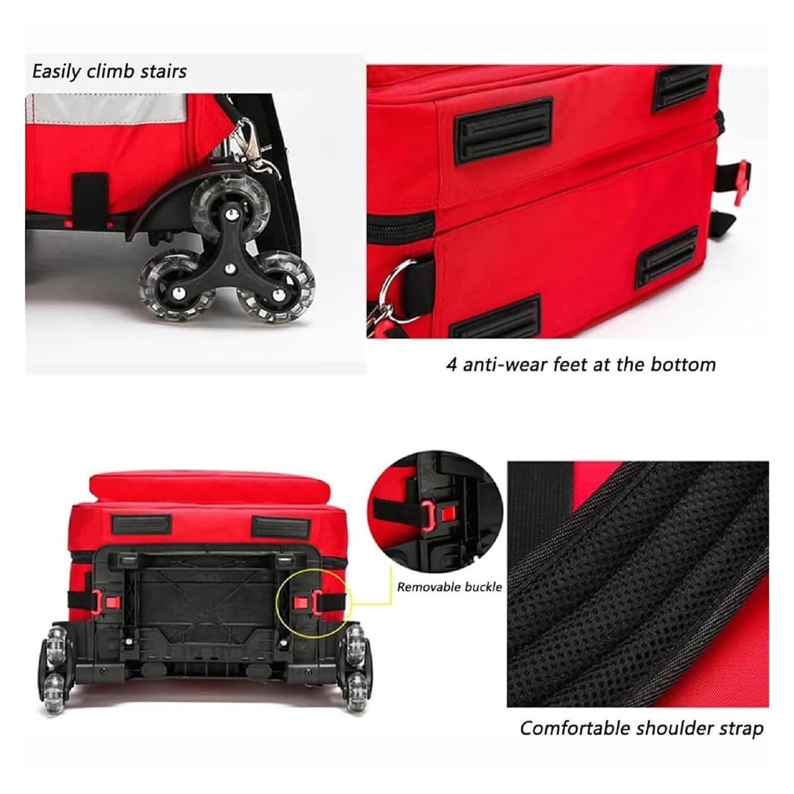 Botiquín de Primeros Auxilios con Ruedas y Carrito Extraíble - Kit Médico Portátil Multiusos para Familia, Camping, Festivales y Emergencias (Gran Capacidad)