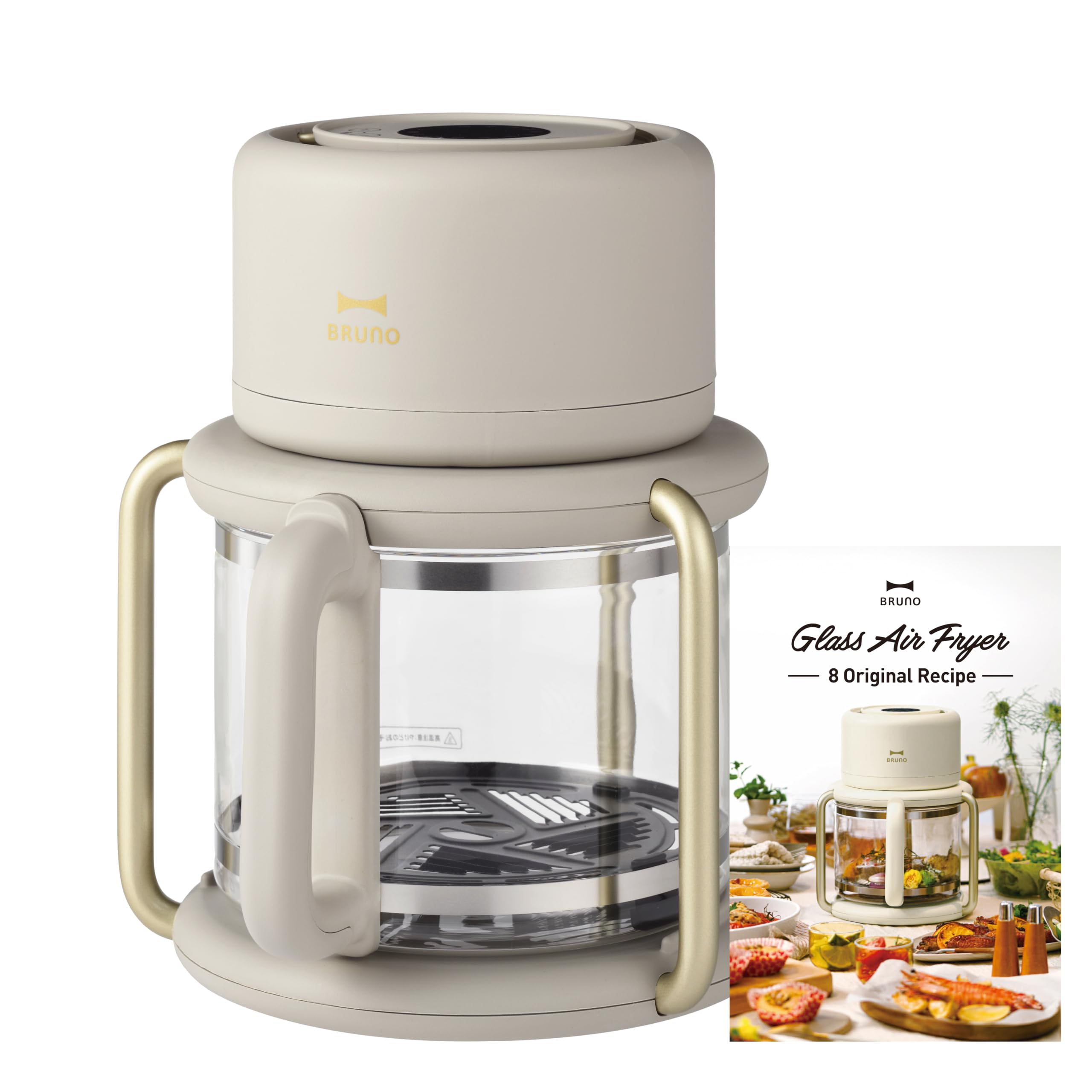 Amazon.co.jp: BRUNO BOE122-GRG Air Fryer, Glass Air Fryer, Non