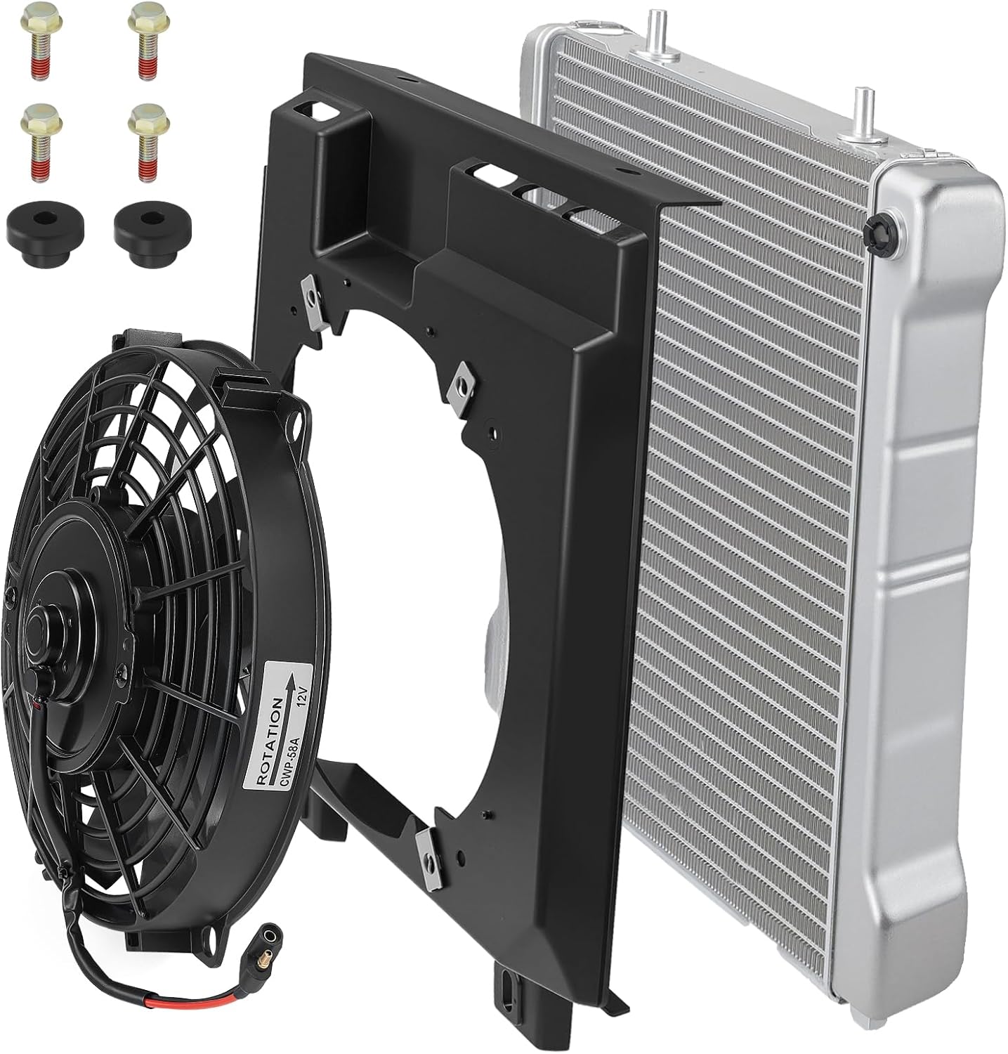 Radiator & Cooling Fan & Shroud For Polaris Sportsman Magnum Xpedition Diesel 400 425 455 500 2000-2008 1240045 2410123 5433059
