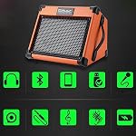 Coolmusic Acoustic Guitar Amplifier, with 3-Year Warranty, 20 Watt Bluetooth Portable Amp for Guitar Acoustic with Reverb Chorus Effect, 3 Band EQ(Including Microphone and Audio Cable)