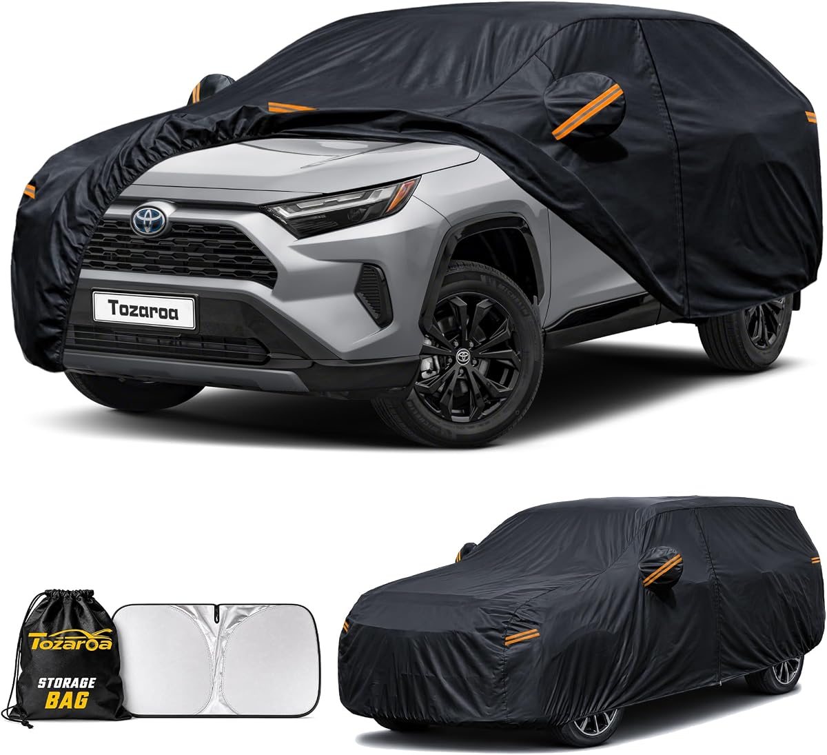 SUV Cover Outdoor Car Covers(Length up to 193 inch) Universal Fit for Toyota RAV4,Honda CR-V,Tesla Model Y,Audi Q5,Hyundai Tucson,VW Tiguan,Benz GLC,BMW X3,X4,X5 etc,Size S2(See Size Chart)