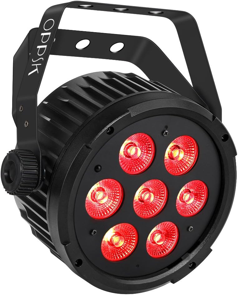OPPSK 70W 7LED RGBWA Stage Par Lights by Remote & DMX Control | Auto Play Sound Activated, Uplights for Wedding Church Christmas Club Bands Mobile DJ Events Party