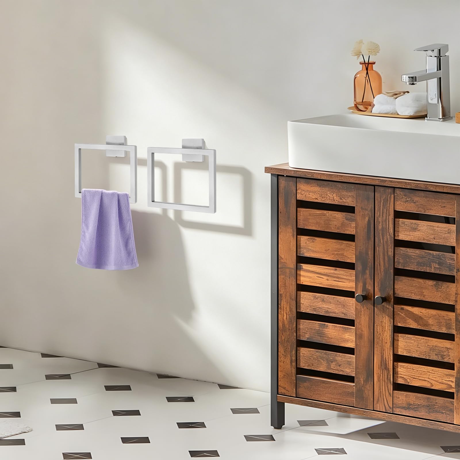 Lot de 20 porte-serviettes de salle de bain en acier inoxydable - Montage