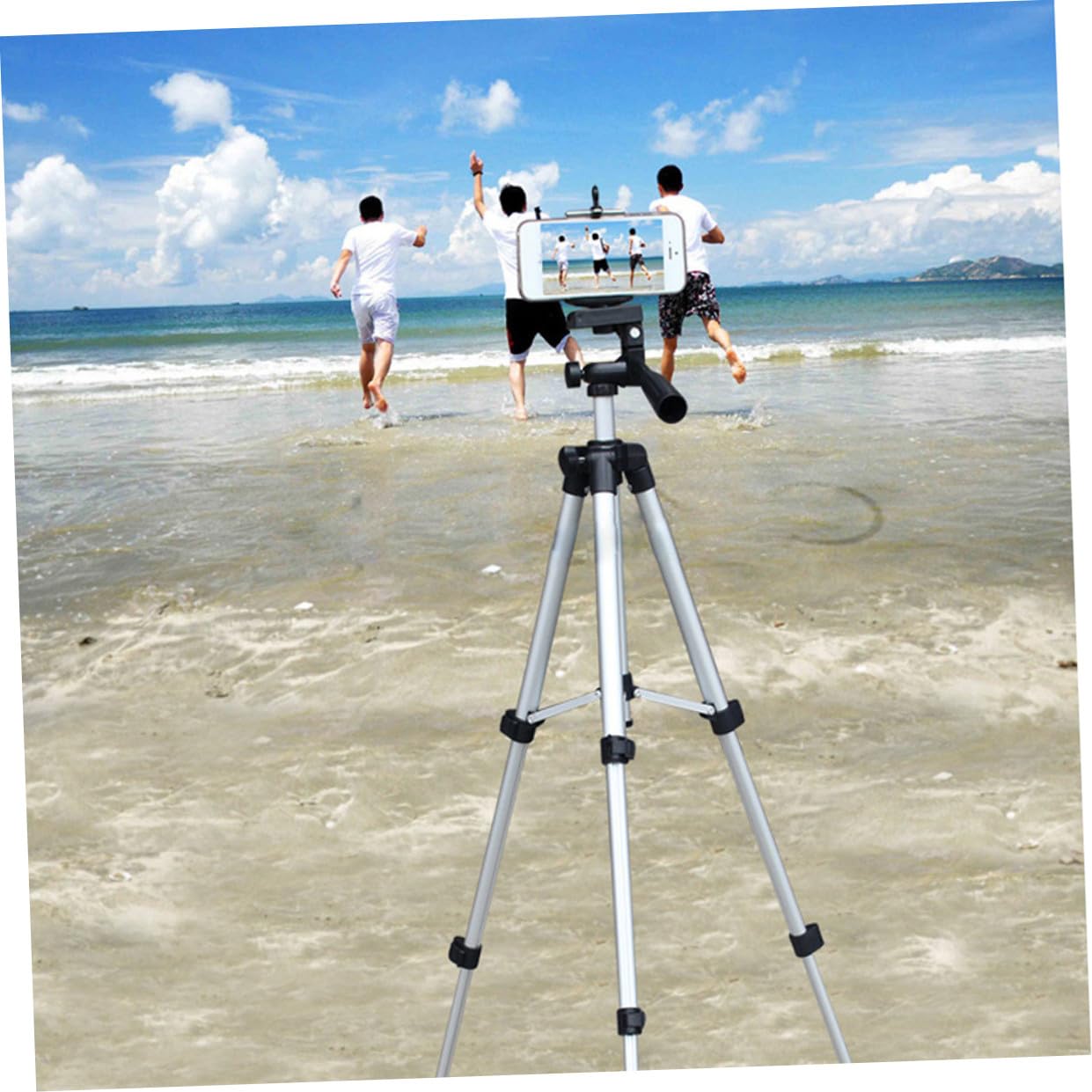 Treppiede per Smartphone e Fotocamera con Testa 360° e 1/4 | Argento, Lega di Alluminio e Abs, 3 Sezioni con Regolazione a 4 Snodi, Portata Massima 2kg