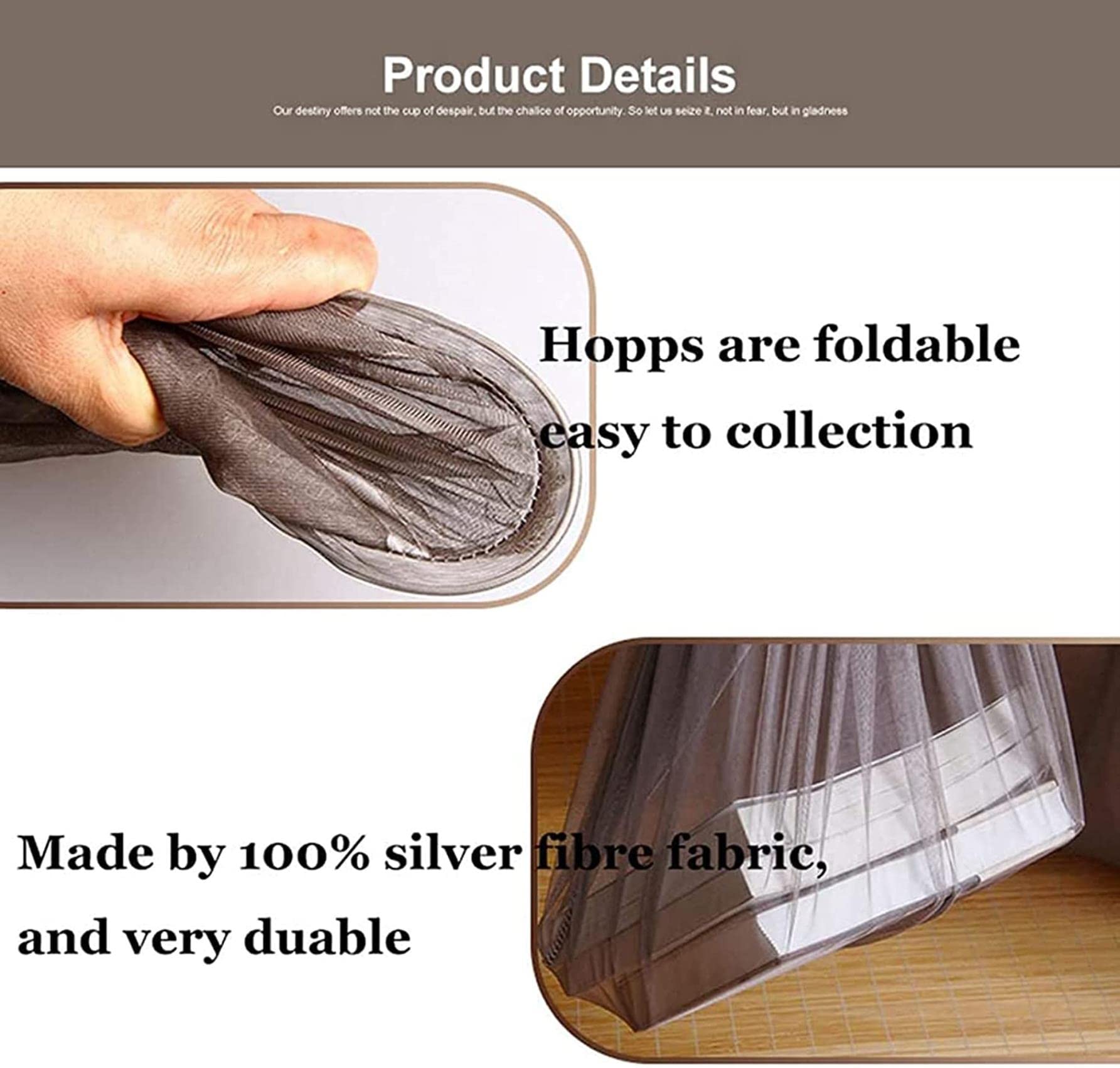 AMNOOL Radiation Protection EMF Shielding Bed Canopy, EMF/Wifi/5G, Other RF Damping Mosquito Net Made of Silver Fibre Fabric, 24 x 98 x 472 Inches