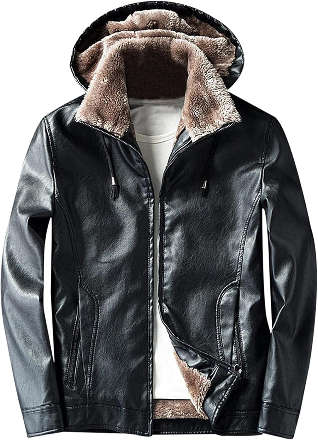 lined faux leather jacket