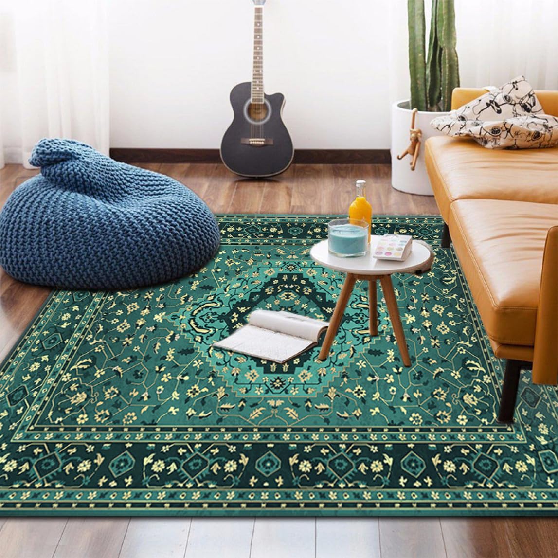 Amazon｜ラグ カーペット 洗える 花柄 オールシーズン適用 花柄8 絨毯
