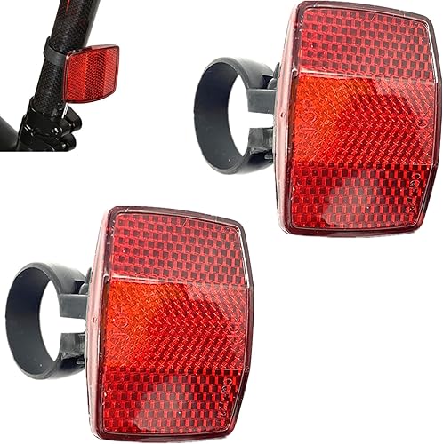 Kit de 2 reflectores traseros de bicicleta, reflectores para manillar de bicicleta, reflector de manillar de bicicleta, impermeable, asiento