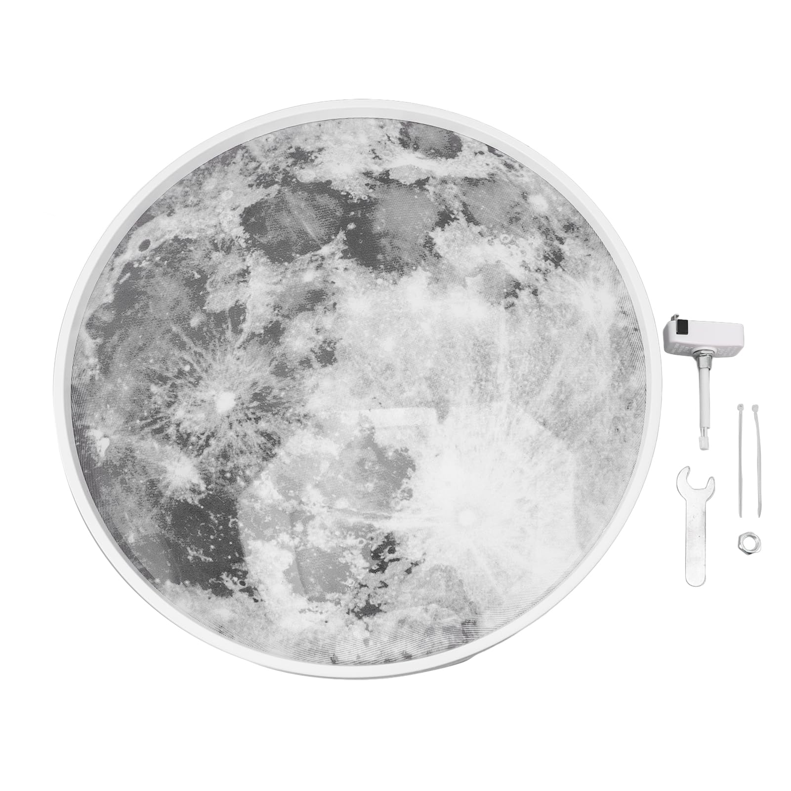 aqxreight Luce del Soffitto a LED F Monte con Controllo Telecomandata Controllo STEPL Dimmeble Moon Affermazione Luce per le Camere da Letto Sogni 18.9 In Luna Bianca Monta Che Serve
