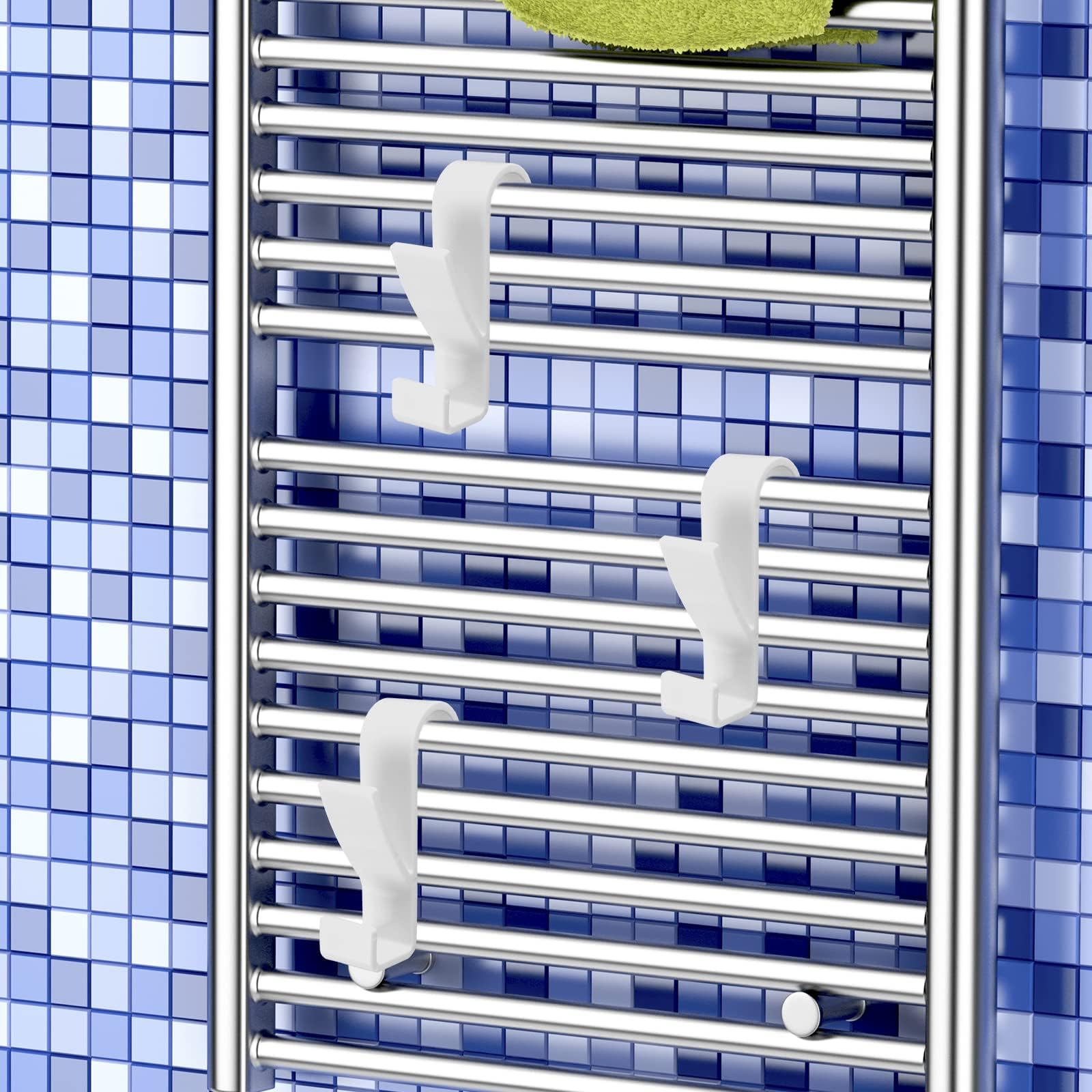 8 Pezzi Ganci Termoarredo Bagno, Appendino, Appendi Asciugamani, per Tutti I Radiatori Standard (Bianco)