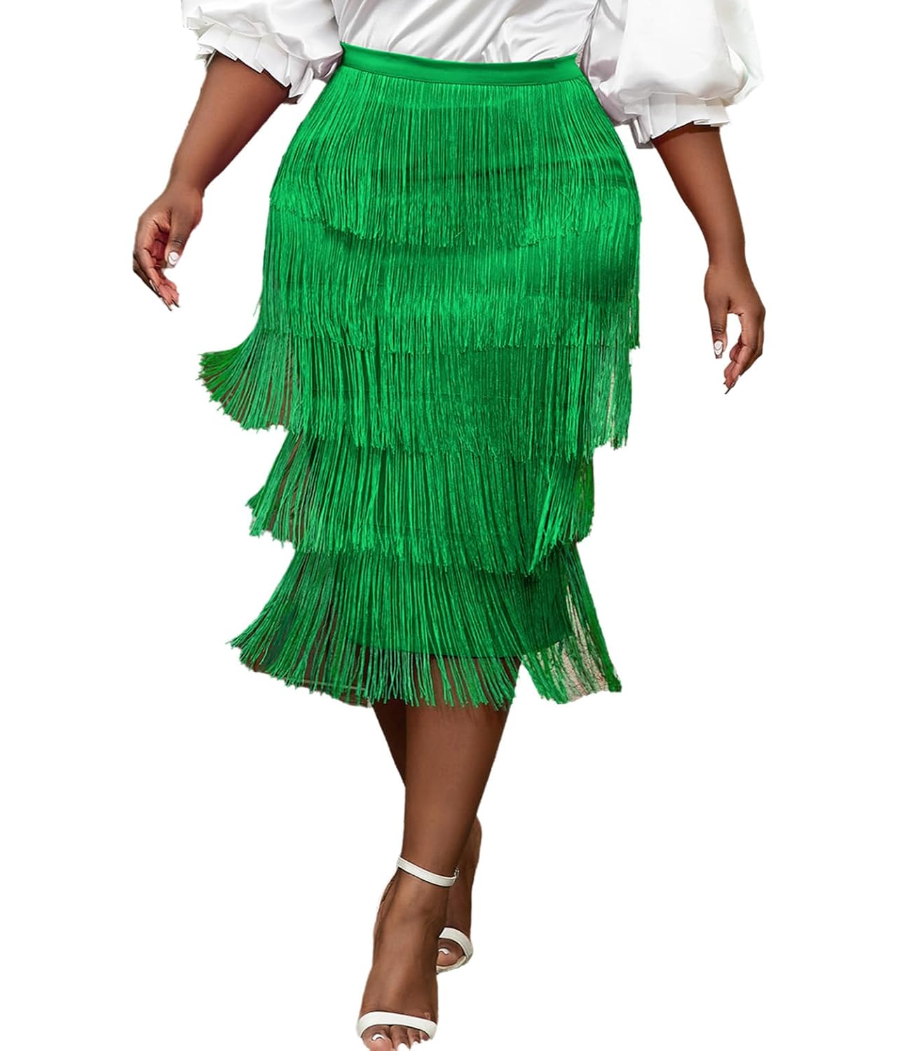 AOMEI Women's High Waist Fringe Tiered Bodycon Pencil Midi Skirt - Review, Price and Buying Guide