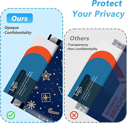 Miniatura 5 de Starrysky - Sobres de polietileno de Navidad de 14.5 x 19 pulgadas, 50 unidades, bolsas de envío impermeables y resistentes al desgarro para ropa,