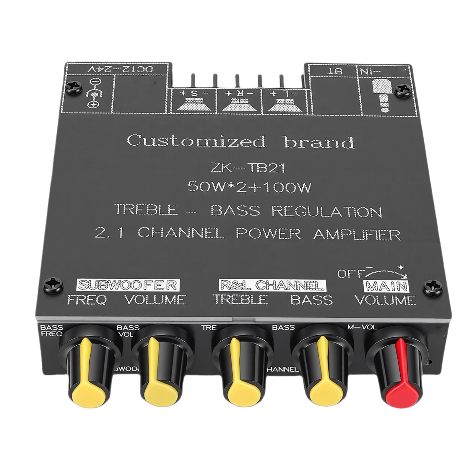 Dpofirs Bluetooth Sound Amplifier Board 50W with Treble Bass Control