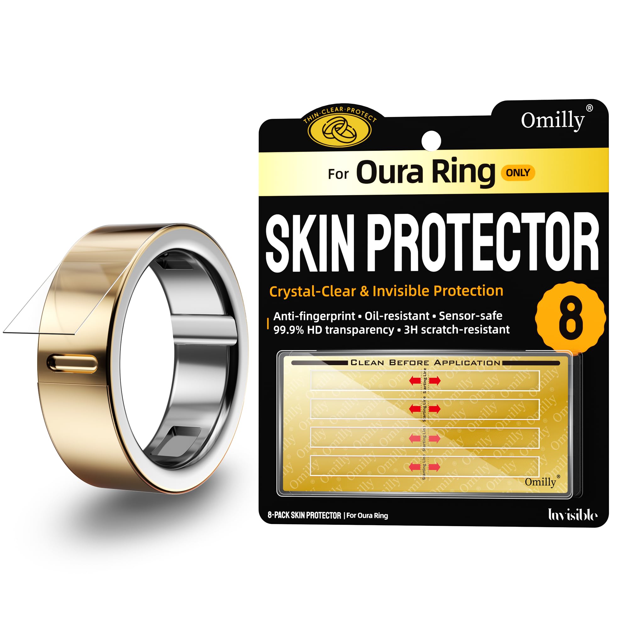 Omilly 8 Pack Oura Ring Skin Protector - arm and wristband accessories | Mubboo