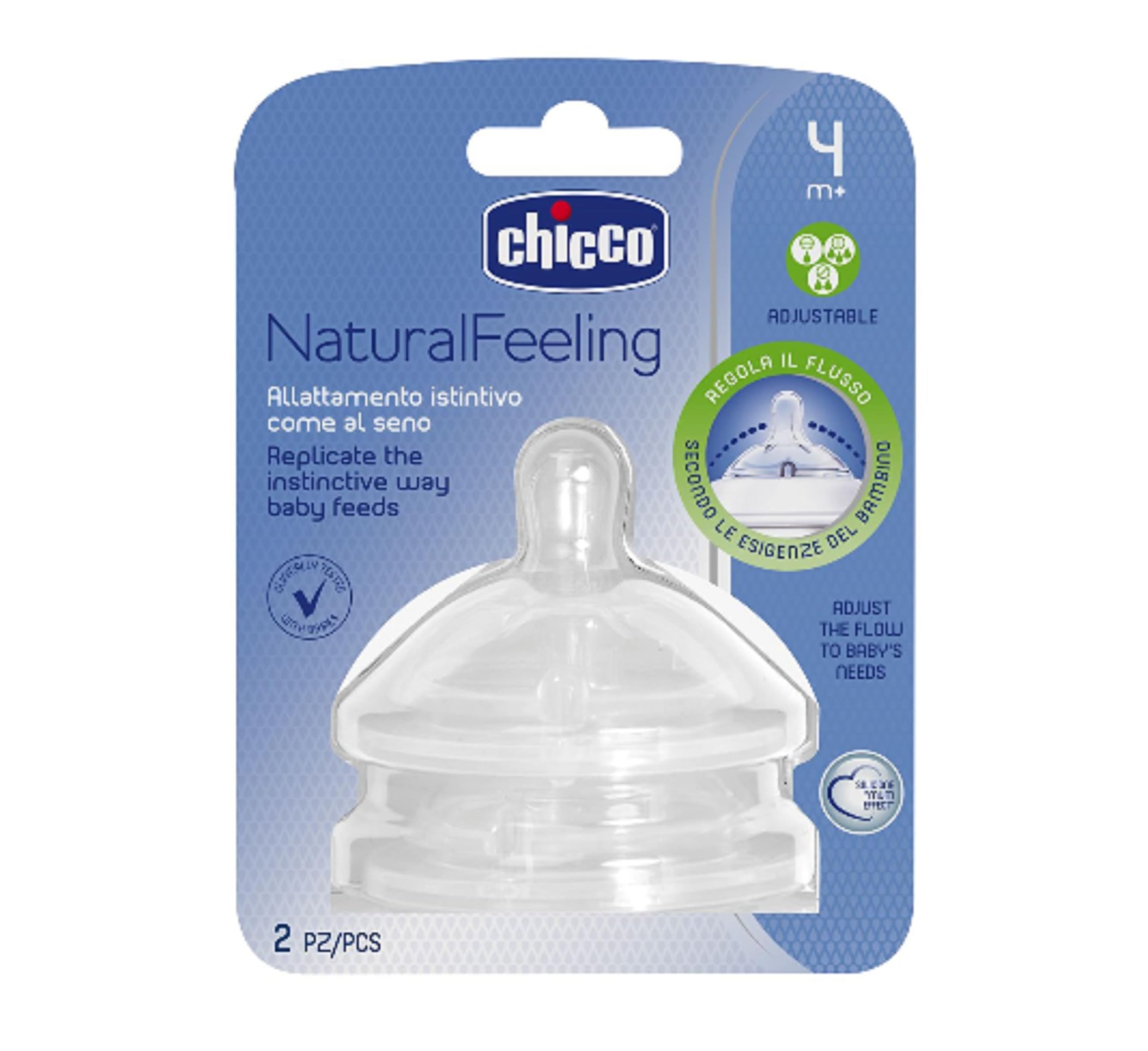 Chicco Naturalfeeling Sauger Mit Einstellbarem Fluss 4M+ Silikon 2 Stück