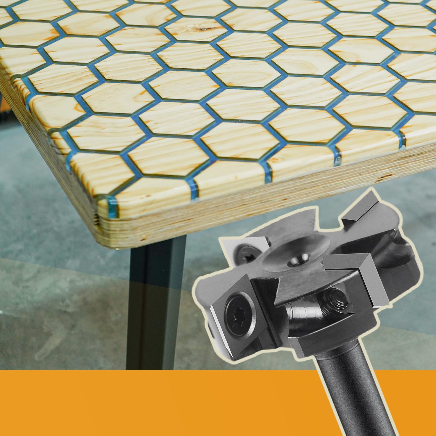 SpeTool Frez powierzchniowy Średnica trzpienia 8 mm Średnica cięcia 40 mm Frez spłaszczający 4 wkładki z węglika wolframu Frez Planowanie CNC Spoilboard Surfacing Frez do poziomowania drewna