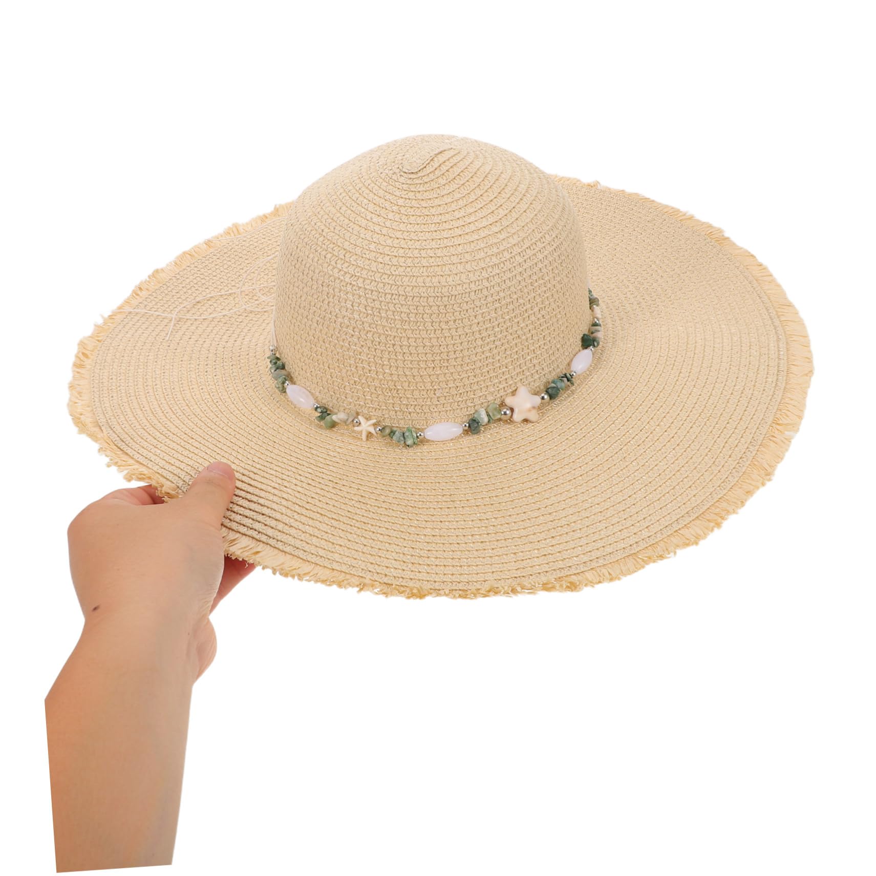 SOIMISS Sombrero de Playa de Paja con ala Ancha para Mujer Protección UV Plegable y Transpirable para Verano Vacaciones y Actividades al Aire