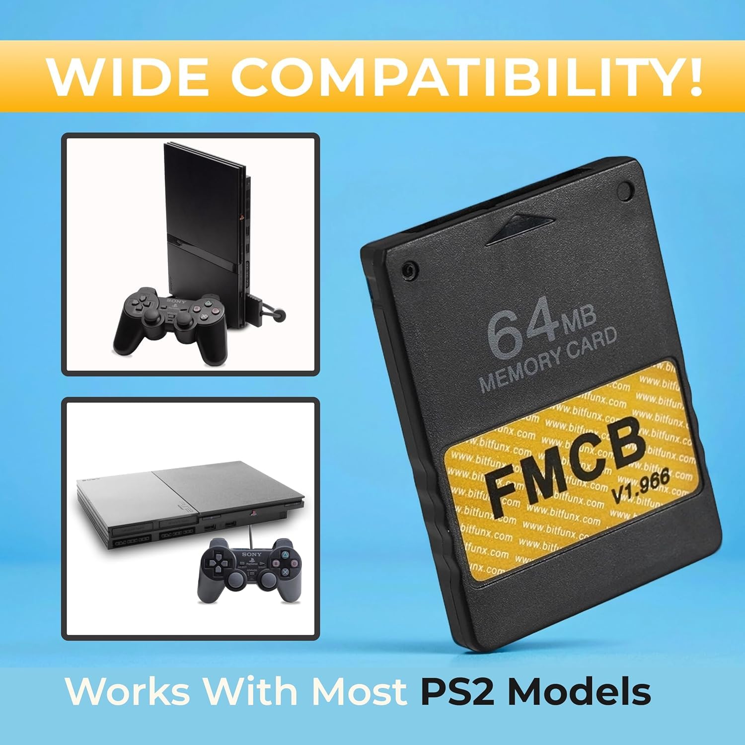 PS2 本体+ゲーム5点+メモリカード+？ Amazon.co.jp: Skywin FMCB 無料McBootカード v1.966 PS2-2