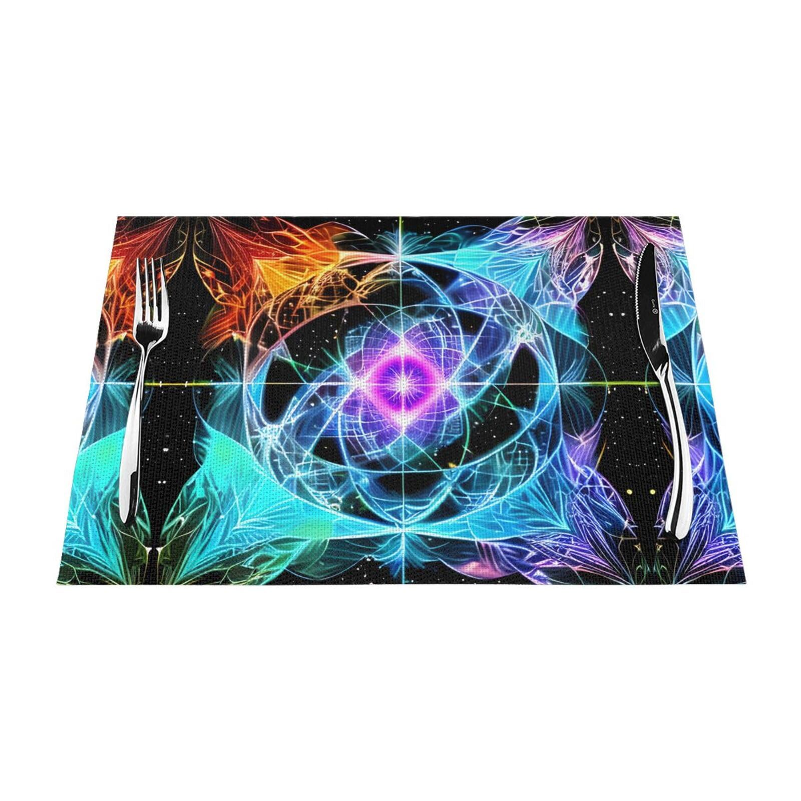 Set de table tissé lavable lot de 6 pièces rectangulaires pour protéger la cuisine