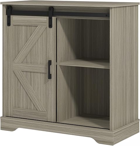 Panana Sliding Barn Door Buffet Sideboard Storage Cabinet Coffee Bar Kitchen Farmhouse Style (Oak) Roble,Blanco,https://www.amazon.com/dp/undefined