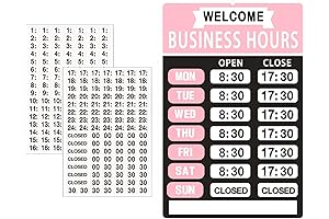 Pink Business Hours Sign for Visibility and Customization