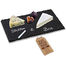 IMPULSE! Slate Cheeseboard Small Tray,Handcrafted Natural Slate,Dishwasher Safe, Chalk Writable,Cheese Board, Serving Tray, Versatile Slate Tray for Cheese and Snacks, 8.5 x 6.2 x 0.5 inches