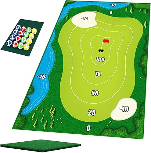 OLOPE Battle Royale - Juego de golf, tapete de juego de golf, juego de chips de palo, juego de chips para interiores y exteriores con 16 pelotas de