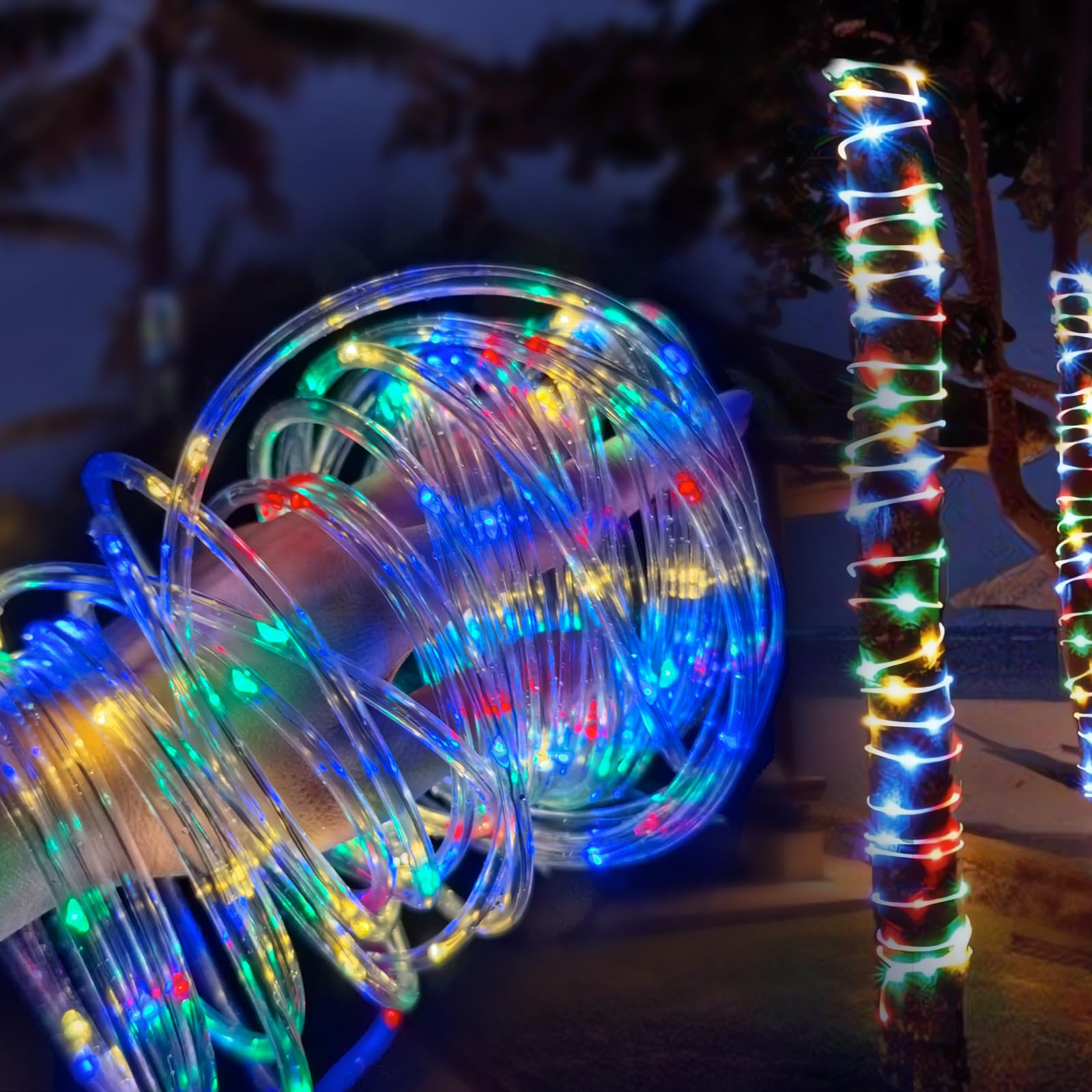 Lot de 2 lampes solaires de jardin, 200 LED, étanches avec 8 modes, corde lumineuse, arbre féérique, guirlande lumineuse pour Noël, terrasse, jardin, arbre de mariage et décoration de vacances