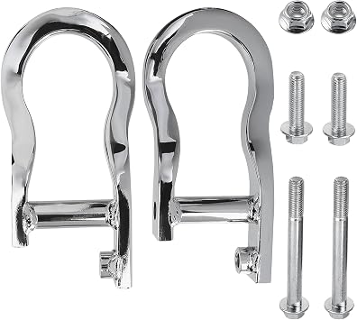 Front Bumper Tow Hook Shackles Compatible with 2007-2018 Chevy Silverado 1500, GMC Sierra 1500| 2019 Chevy Silverado 1500 LD, GMC Sierra 1500 Limited Replaces# 841928712Pcs,Silver