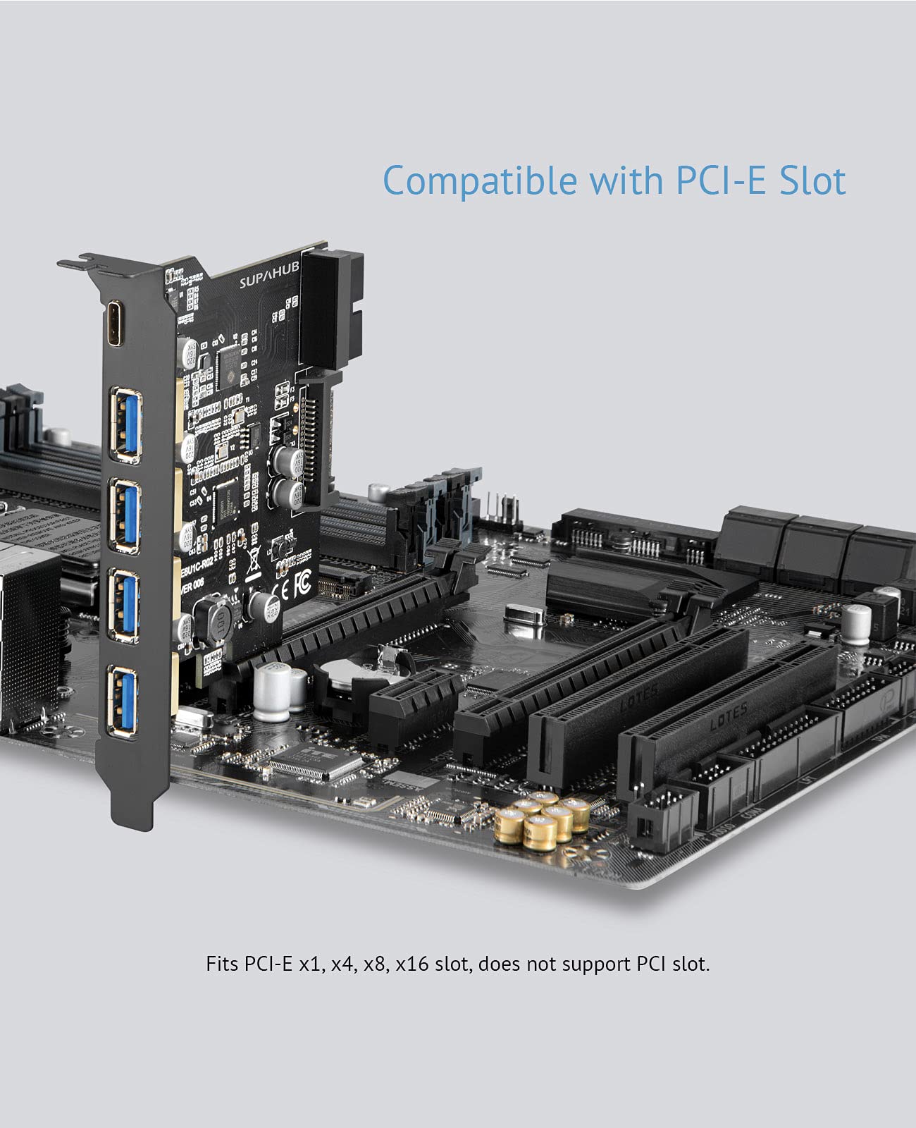 SupaHub PCI-E to USB 3.0 Card 4 Type A and 1 Type C USB 3.0 5-Port, USB 3.1 Gen1 PCI Express Card BandWidth up to 5.0 Gbps, Capable of Expanding another 2 SupaHub PCI-E to USB 3.0 Card 4 Type A and 1 Type C USB 3.0 5-Port, USB 3.1 Gen1 PCI Express Card BandWidth up to 5.0 Gbps, Capable of Expanding another 2