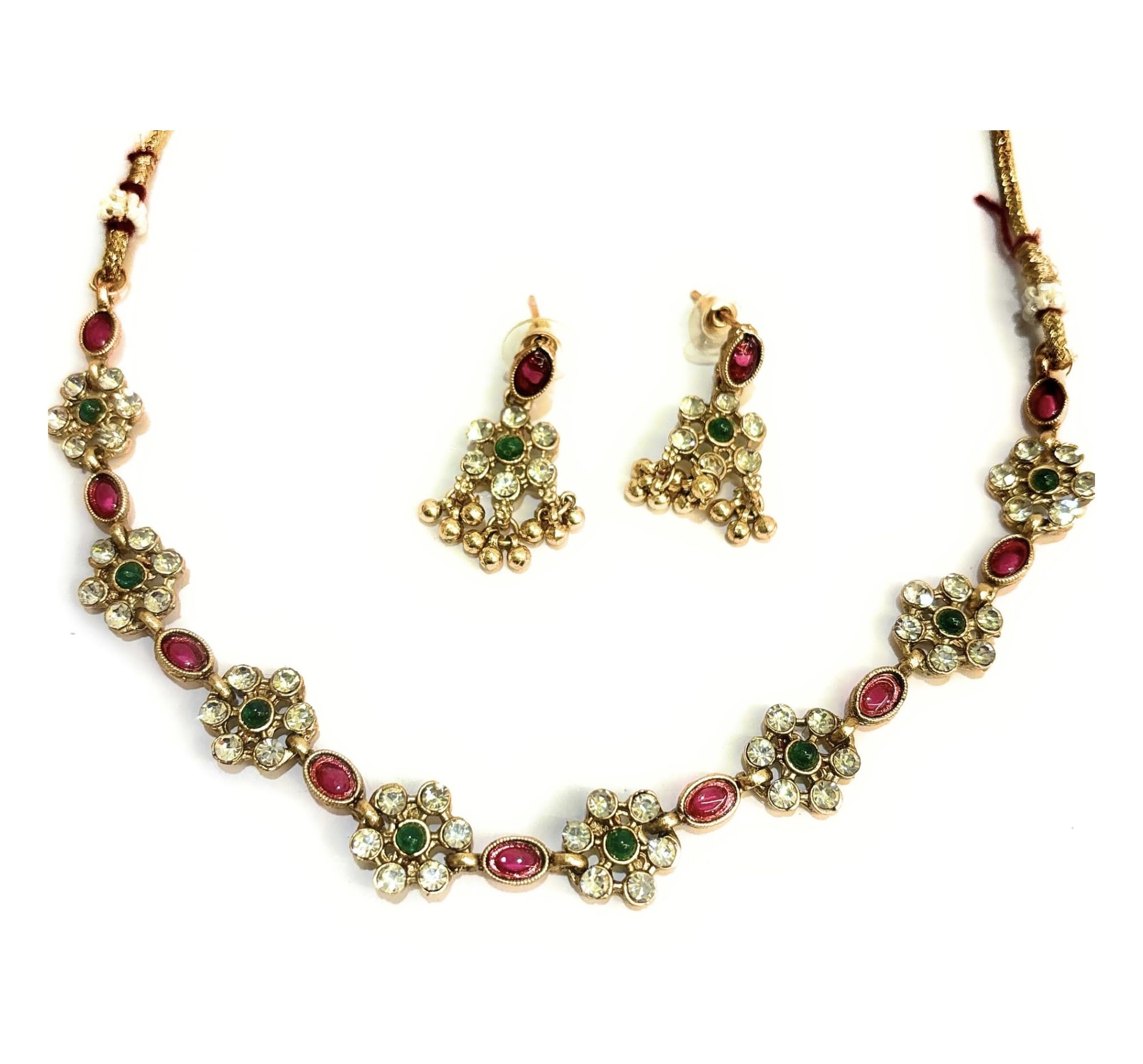 Adyashree Emporium Emerald Green stone small Chokers pearl & Ruby studded artificial Temple Jewellery. Wedding Jewellery Necklace of Adyashree latest jewellery fashion Set For Women (B0BVRMB92B) Amazon Price History, Amazon Price Tracker