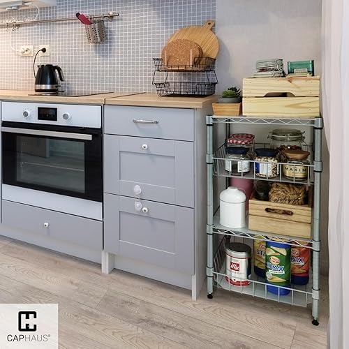 Miniatura 2 de CAPHAUS NSF - Estantería de alambre con cestas y forro, estantes esquineros de almacenamiento, estante de almacenamiento de cocina, baño, armario de